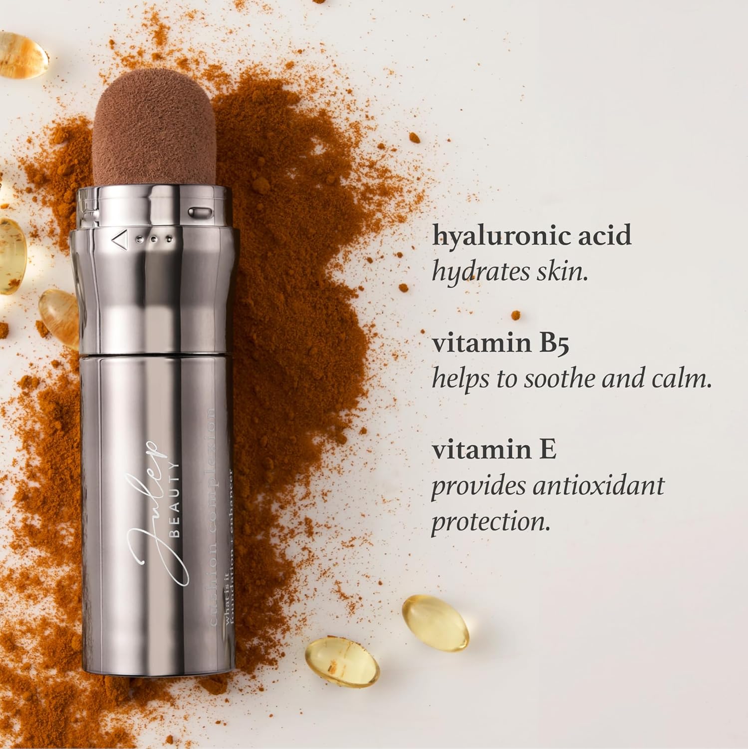 Julep All-in-One Beauty Trio: Cushion Complexion Foundation Caramel, Skip the Brush Blush Stick Desert Rose, and It’s Balm Tinted Lip Balm Brown Sugar